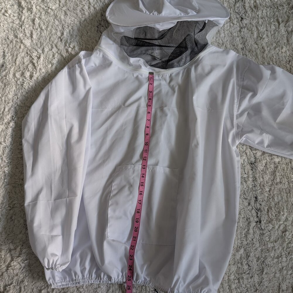 Professional White Large Beekeeping Jacket with Veil